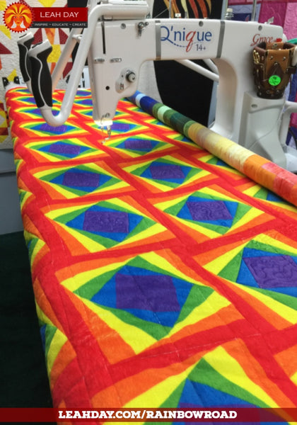 Quilting on a longarm frame