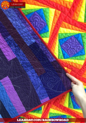 Rainbow Road Twisted Squares Quilt