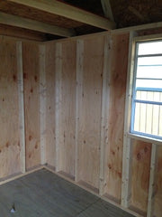 prebuilt shed rafters converted craft room