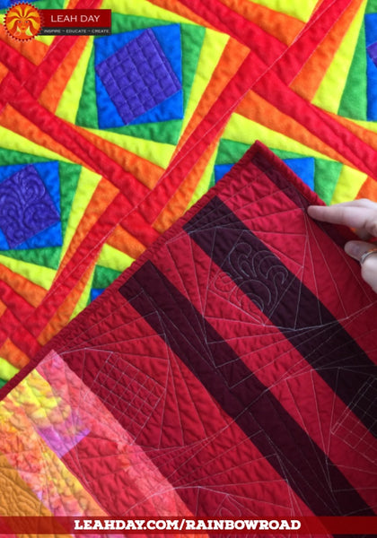Quilting Twisted Squares Rainbow Road Quilt