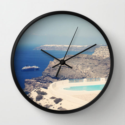 Art Wall Clock Greek Paradise Modern Photography Home Decor Nature Pho Sylvia Coomes