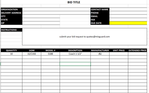 School Bid format