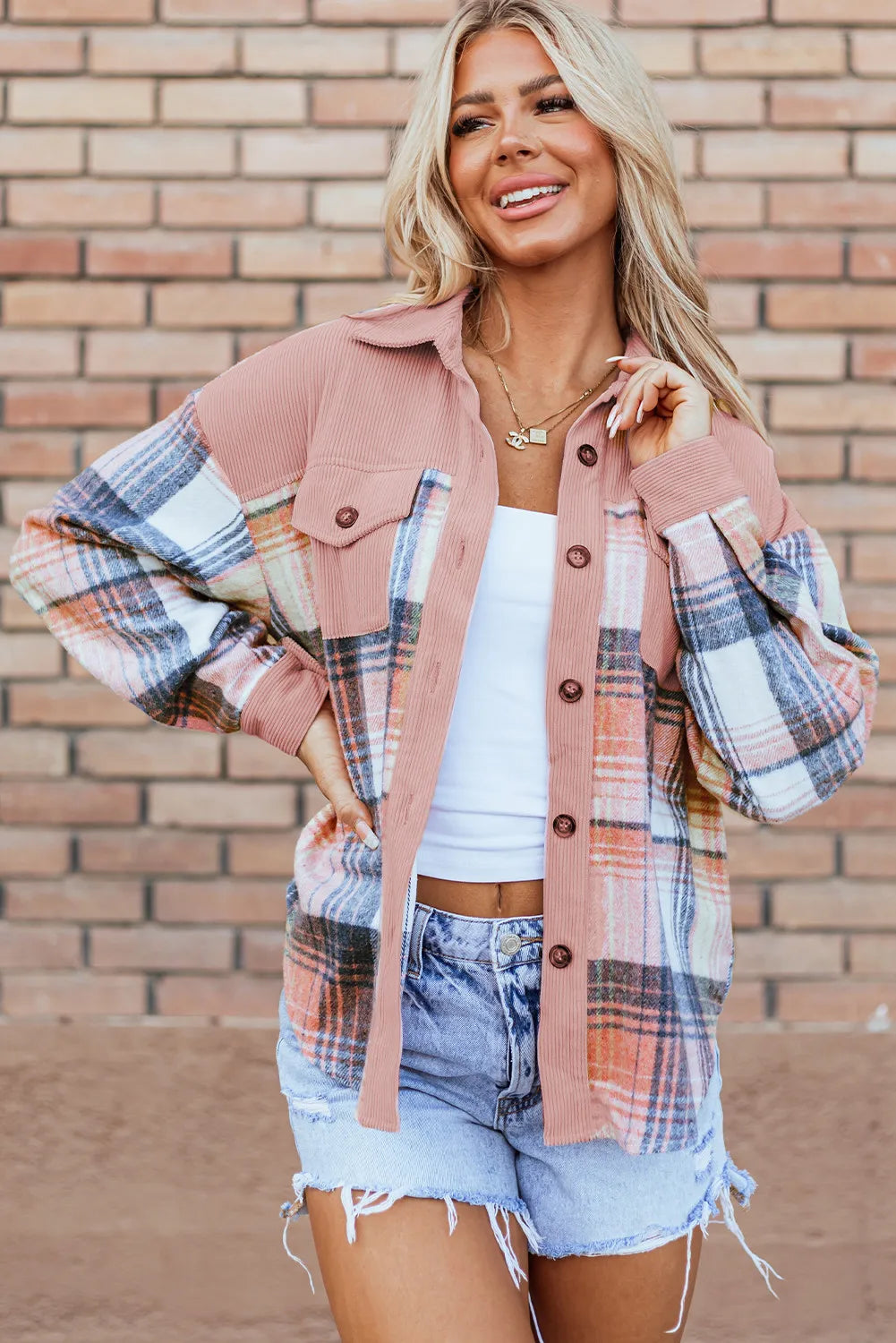 PREORDER Plaid Button Up Long Sleeve Shacket 2/9