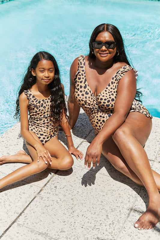 Float On Ruffle Faux Wrap One-Piece in Leopard Swimsuit – The Nest On Main