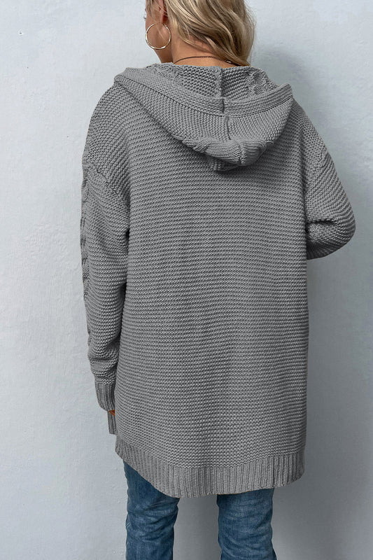Button-Down Long Sleeve Hooded Sweater – The Nest On Main