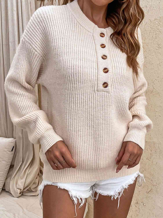 Button-Down Long Sleeve Hooded Sweater – The Nest On Main