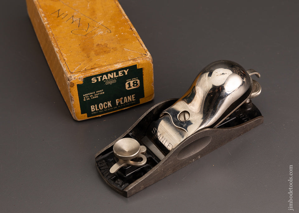 Stanley No 18 Block Plane Near Mint In Box 103098 Jim Bode Tools 9656