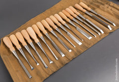 COMPLETE Set of 17 LIE-NIELSEN Chisels in Roll - 82707 - AS OF