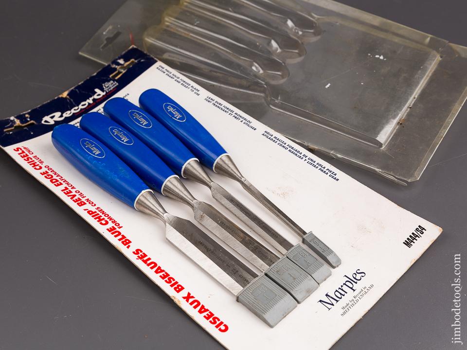 Set of Four MARPLES RECORD Blue Chip Bevel Edge Chisels MINT in Origin ...