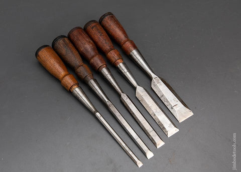 Five STANLEY No. 60 Wood Chisels in Roll - 94327