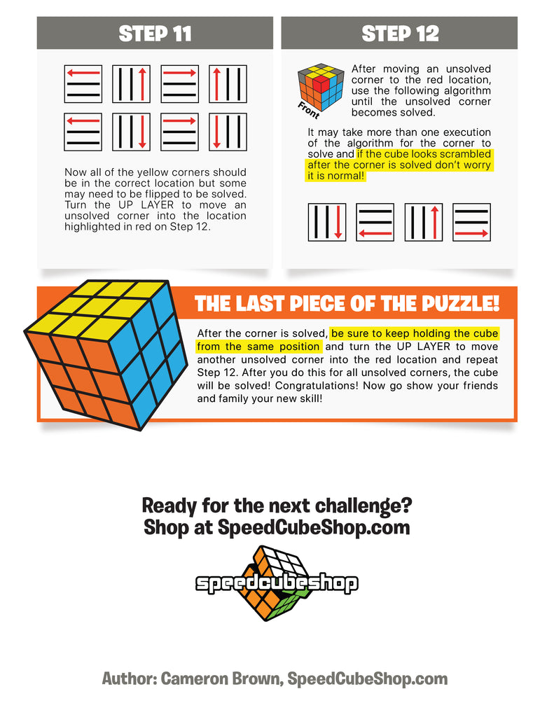 Rubik's Cube 3x3 Easy Solve Guide Tutorial May 2023 Page 7