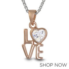 Metalsmiths Sterling Silver Rose Gold Love Pendant