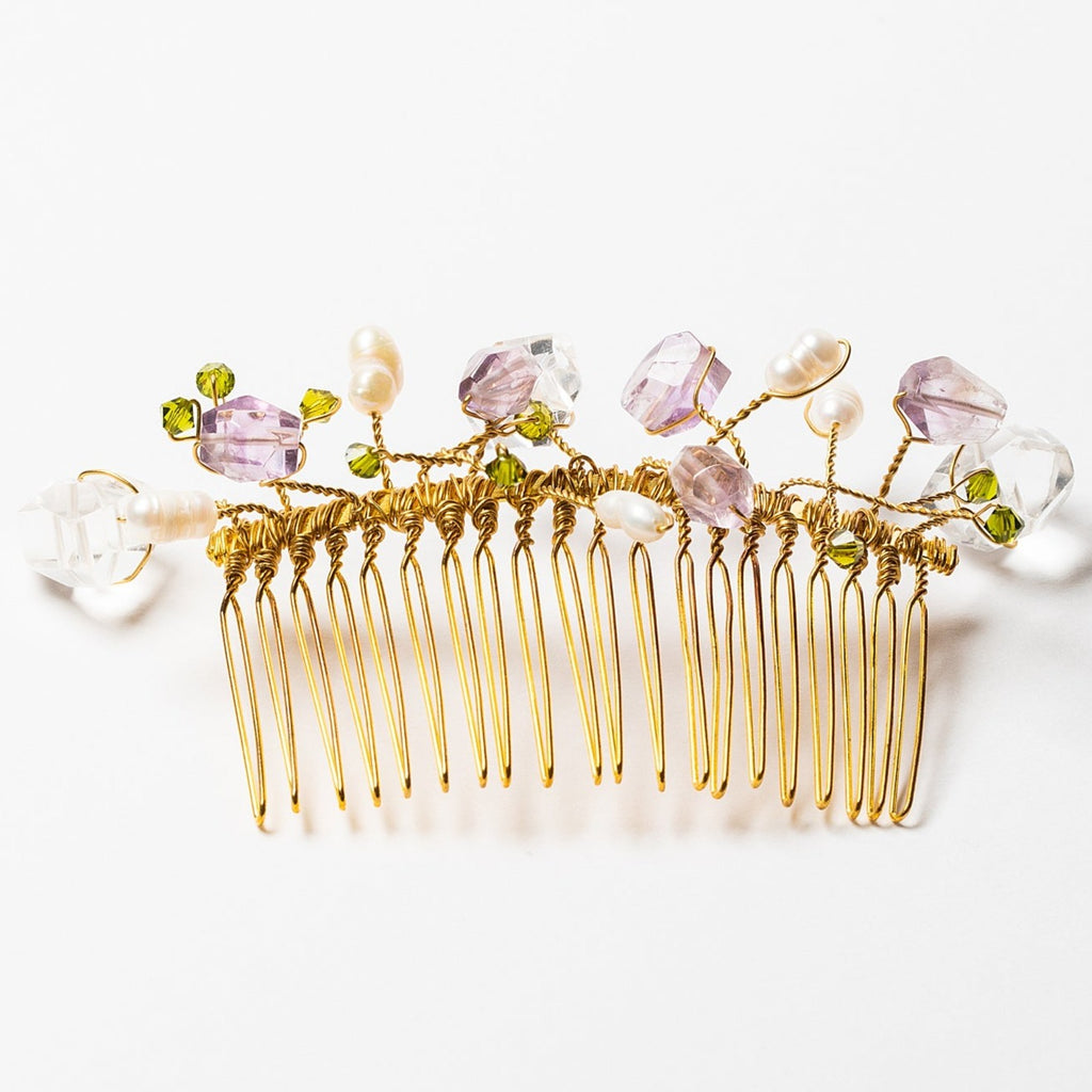 Amethyst Garden Hair Comb by J'Adorn Designs Luxury Bridal Accessories