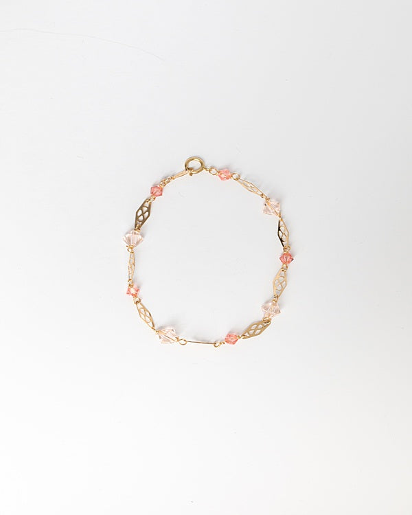Delicate Link Bracelet in Living Coral and Gold