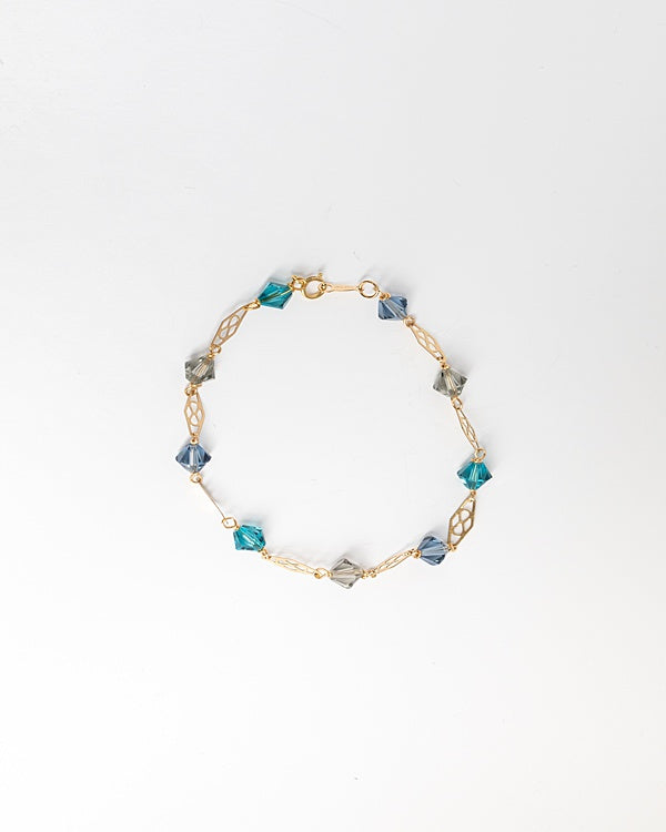 Delicate Link Bracelet in Ocean Colors and Gold