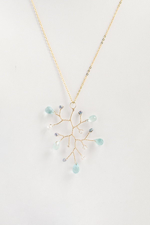 Sparkling Sea Gemstone Branch Necklace