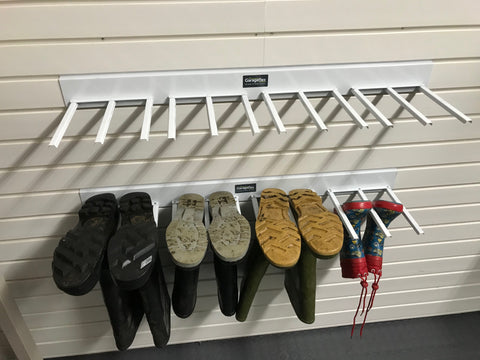 wall mounted welly rack with shelf