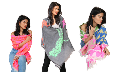Ombre London bright print scarves christmas gift guide