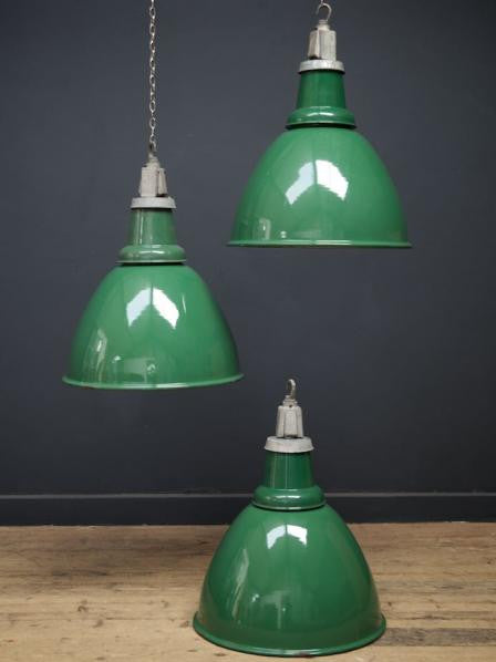 Green Enamel Industrial Pendant Light – Drew Pritchard Ltd