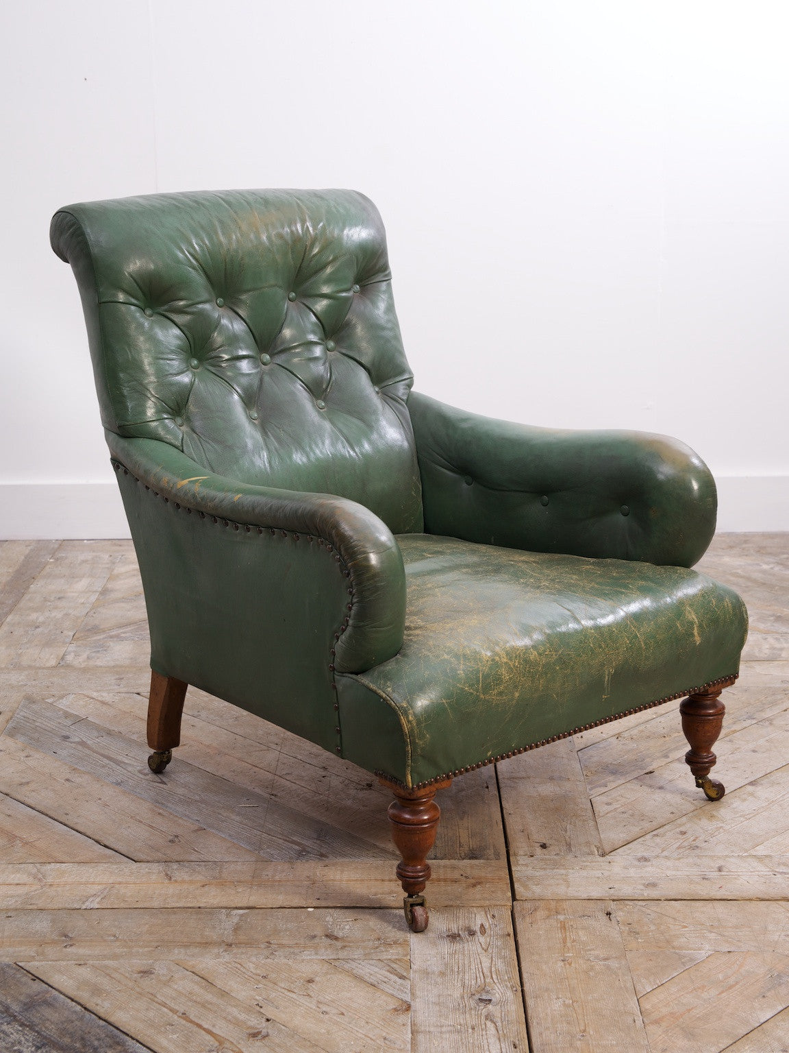 Green Leather Armchair – Drew Pritchard Ltd