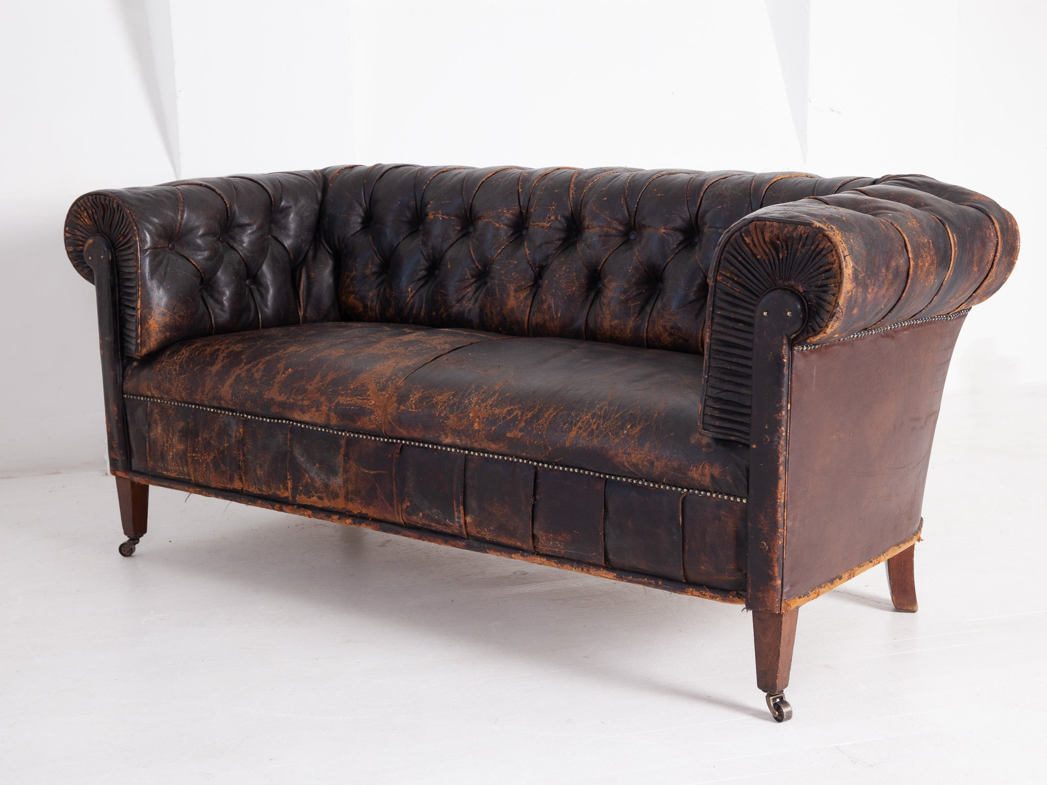 french provencial leather sofa