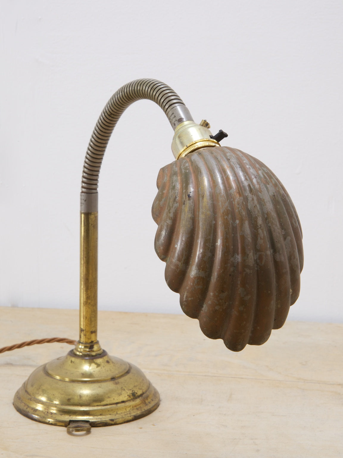 Stiffel Lamp Company - Mid Century Modern Pharmacy Reading Floor Lamp Brass  Seashell Shape