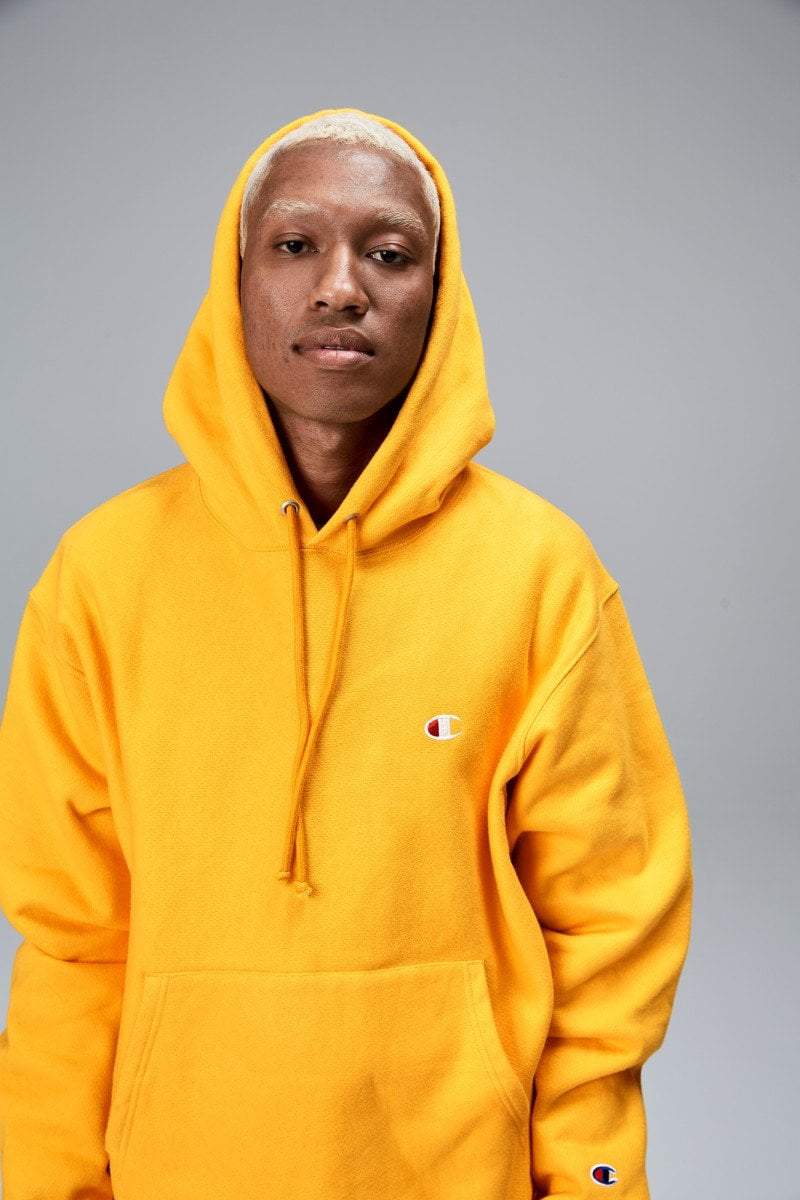 gold champion reverse weave hoodie