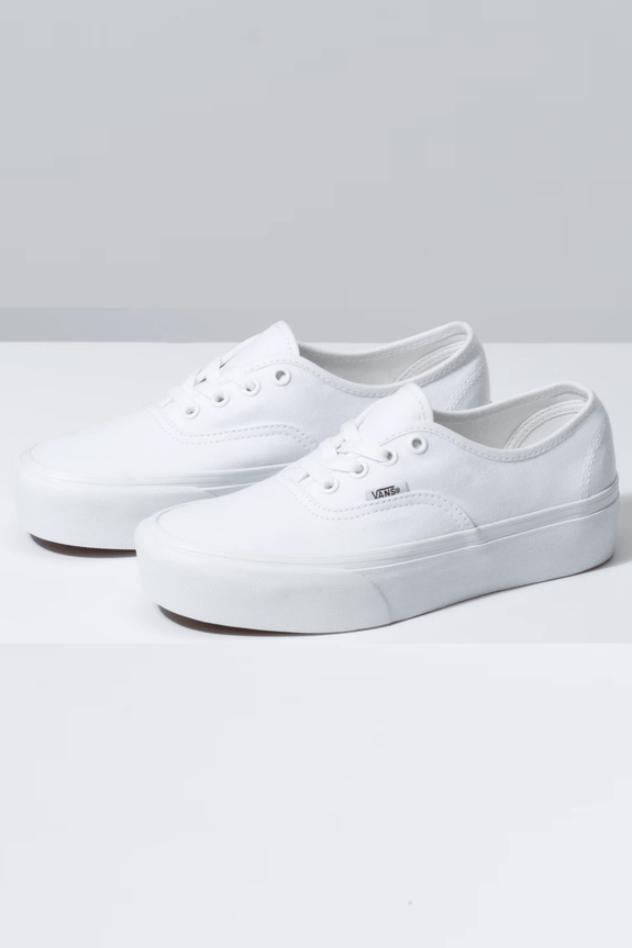 vans authentic platform white