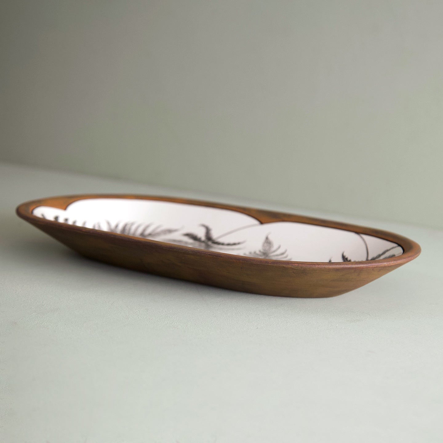 Handmade Rectangular Serving Dish / Wood Fern