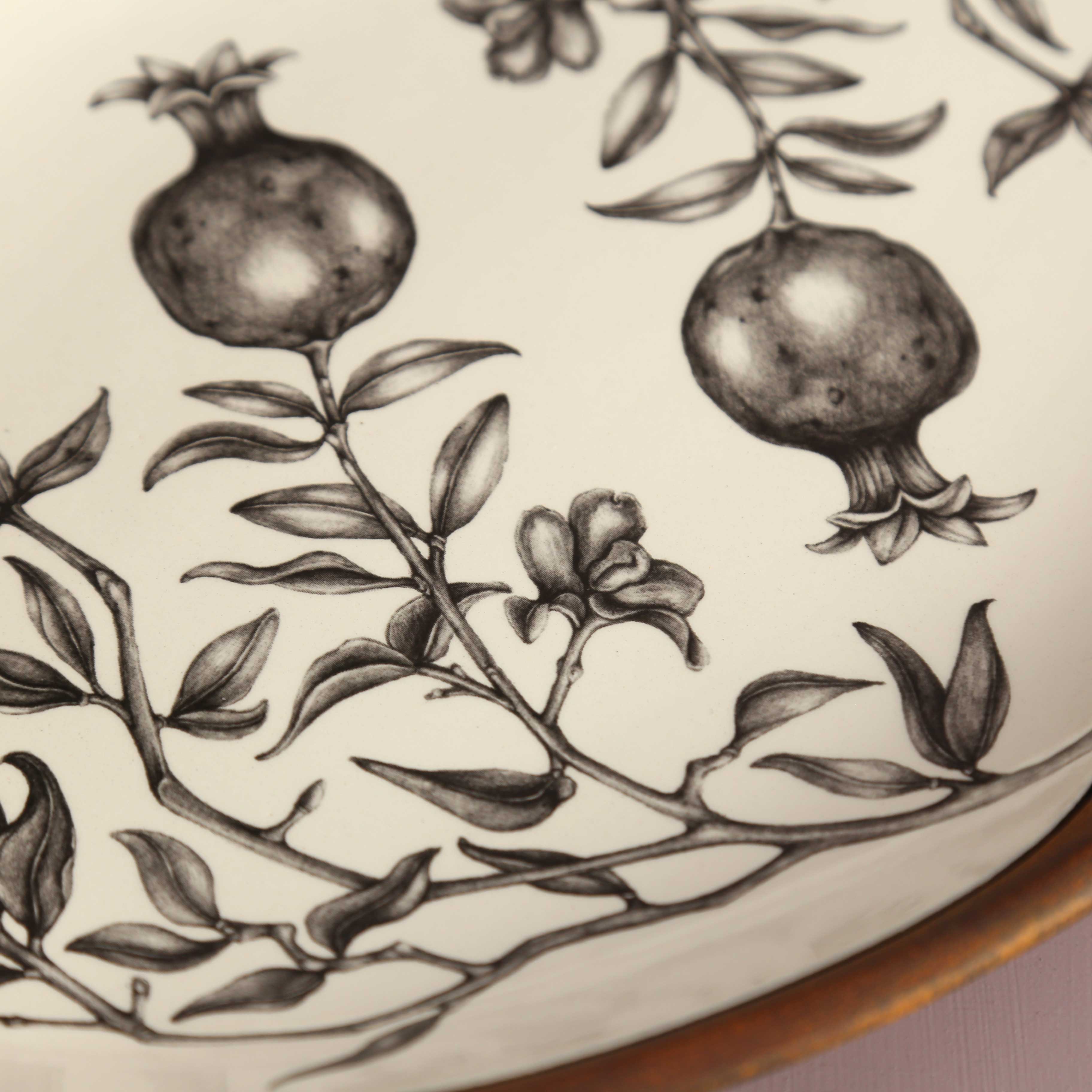 Handmade Small Oval Platter / Pomegranate