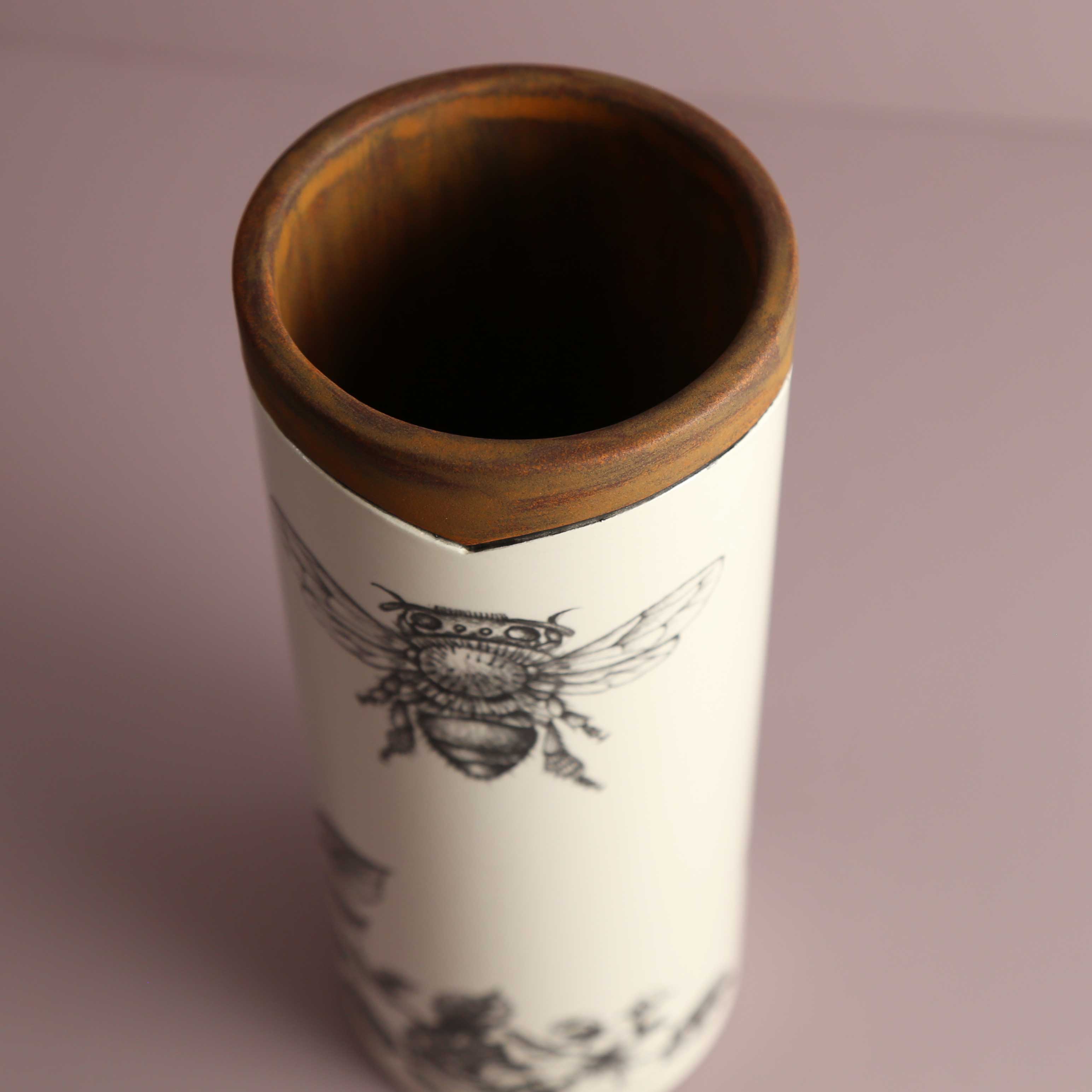 Hand Made Canister Vase / Honeybee
