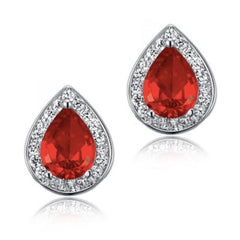 garnet January birthstone clip on earrings