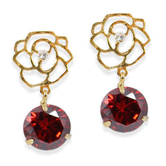 garnet clip on earrings