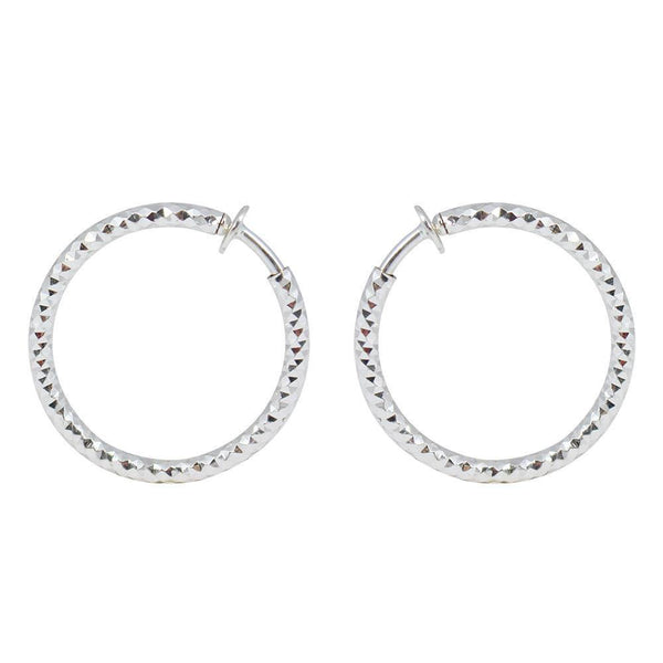 Simple Silver Hoop – Clip On Earrings