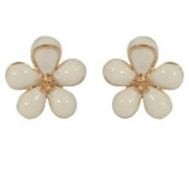 Colored Big Blossom Flower Stud – Clip On Earrings