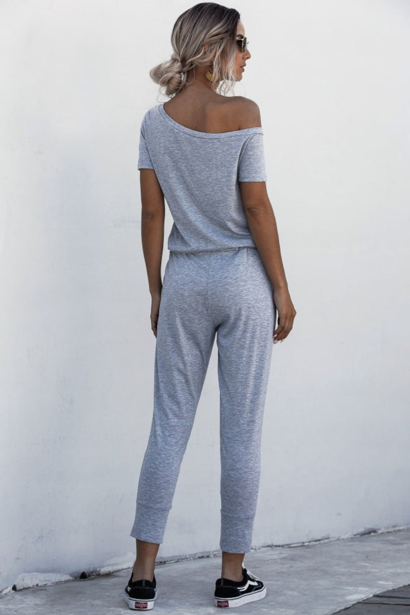 Short Sleeve Jogger Jumpsuit