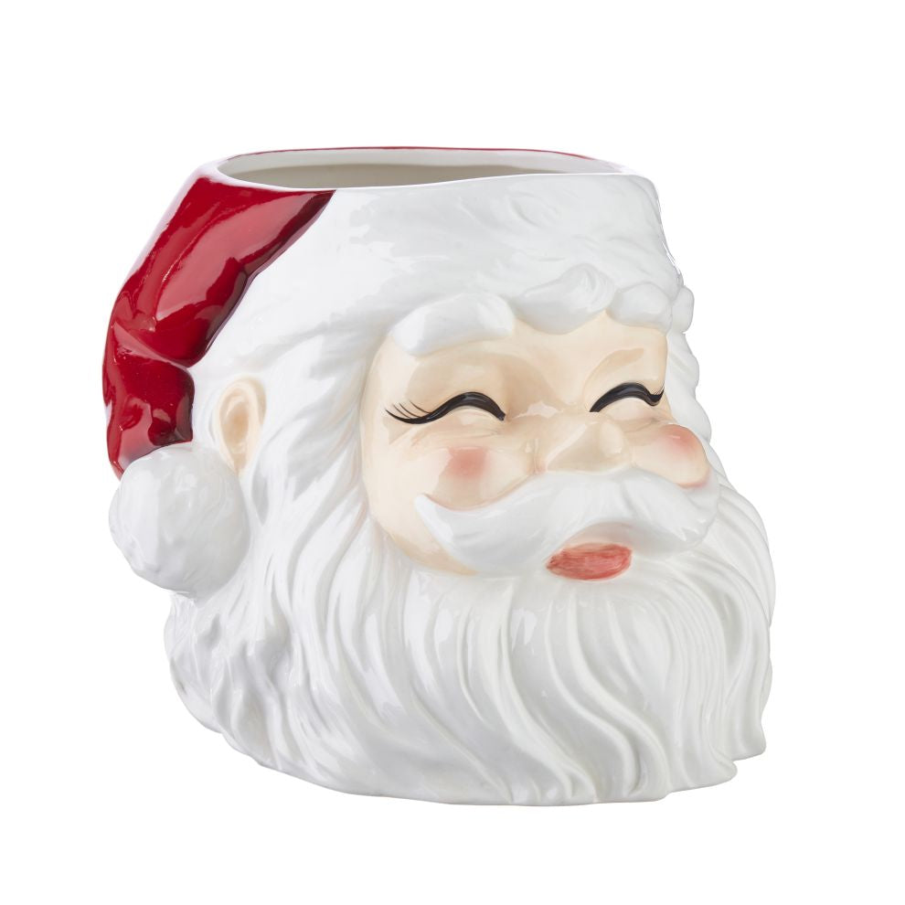 Santa Head Ceramic Container