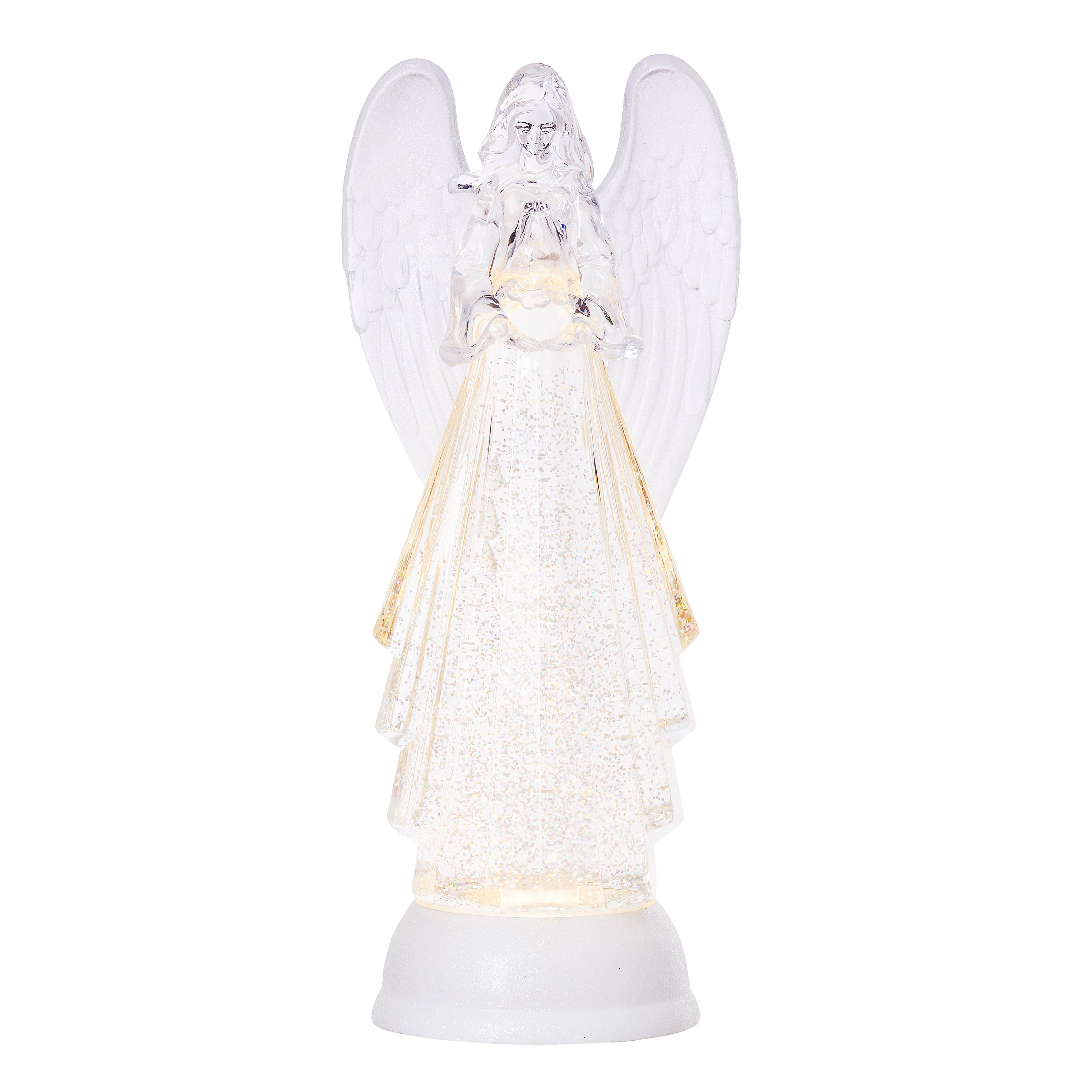 Lighted Clear Glitter Water Angel
