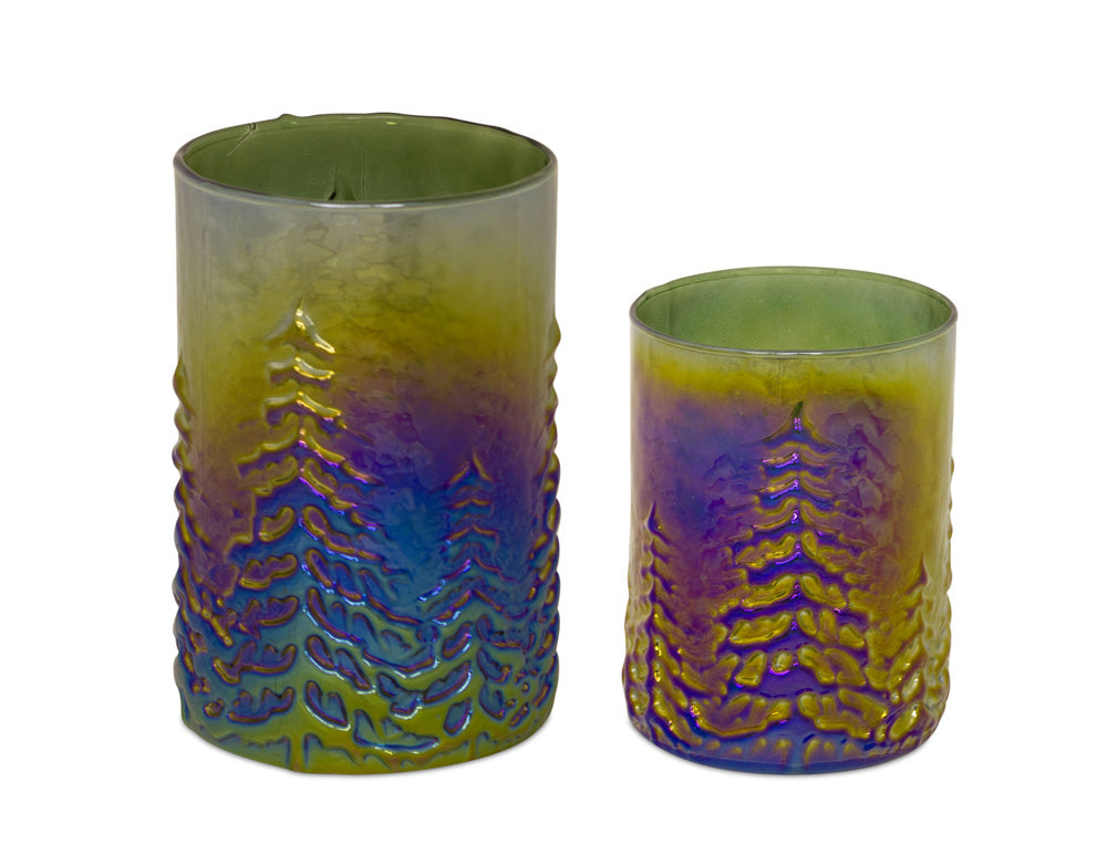 Glass Candleholder with Tree