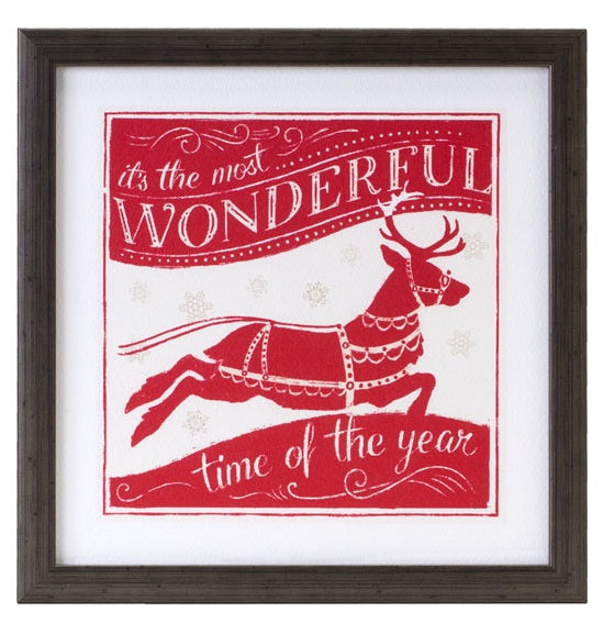 Red and White Christmas Framed Wall Art