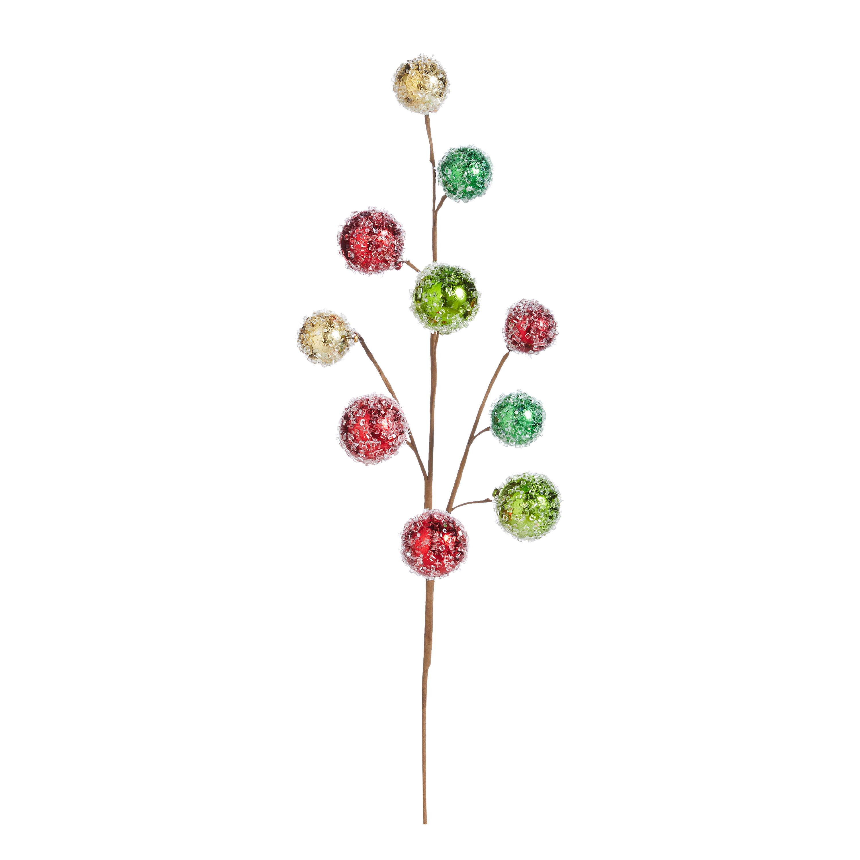 Red Green and Gold Iced Ball Spray