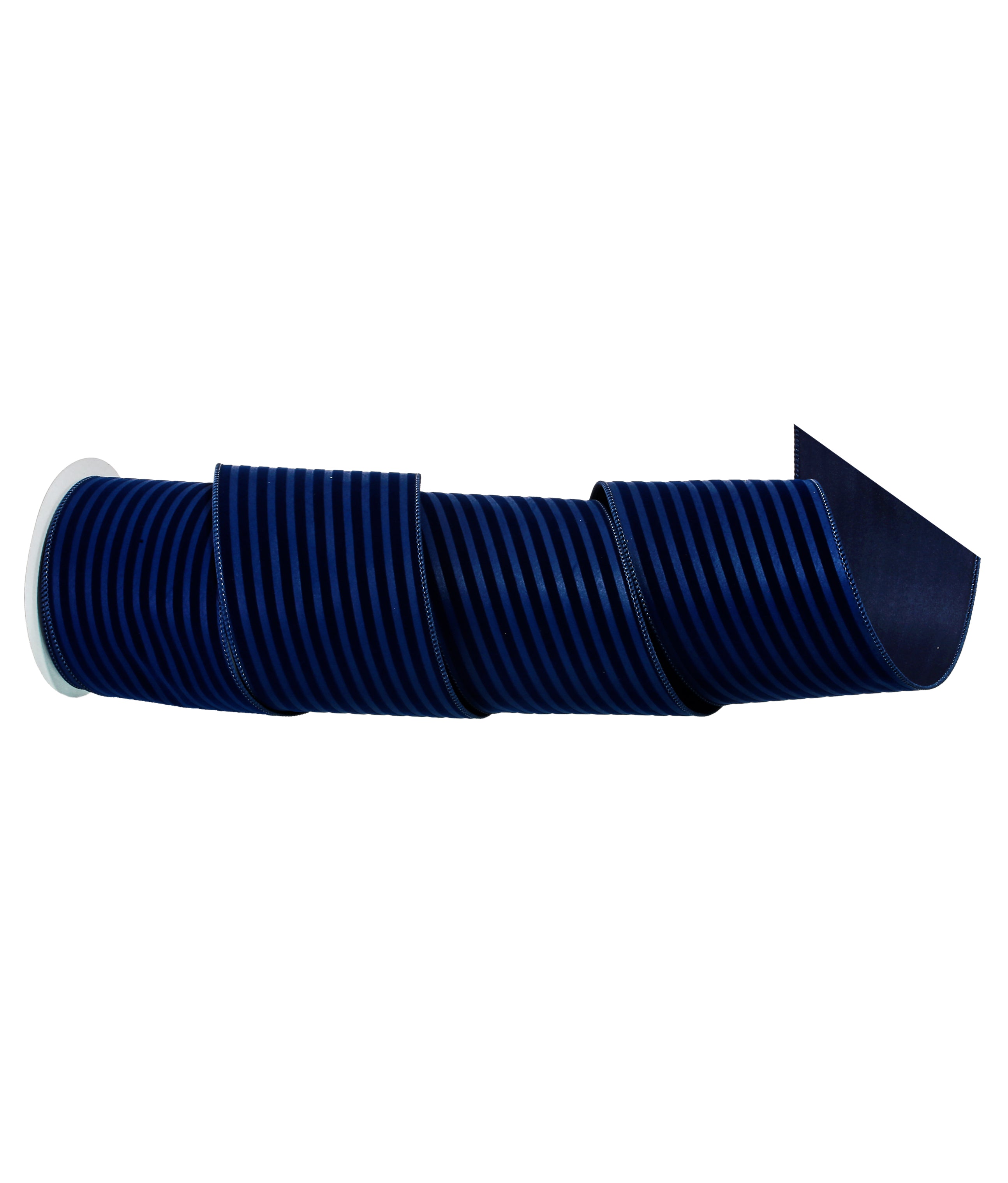 Midnight Blue Velvet Striped Ribbon
