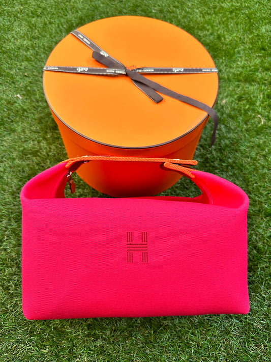 Hermès Orange/Rouge H Canvas Small Bride-a-Brac Case Hermes
