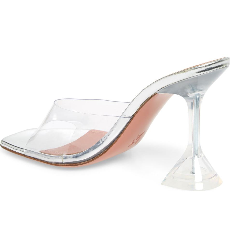 Amina Muaddi Lupita Glass Clear PVC Transparent Mule Mules Plastic Hee ...