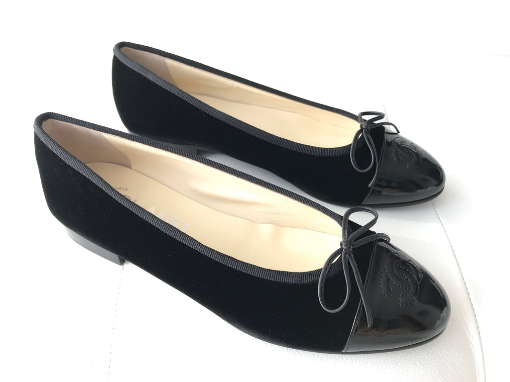 chanel black ballet flats