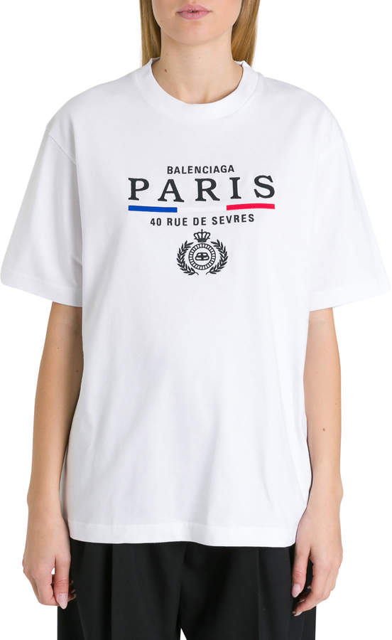 balenciaga paris white t shirt