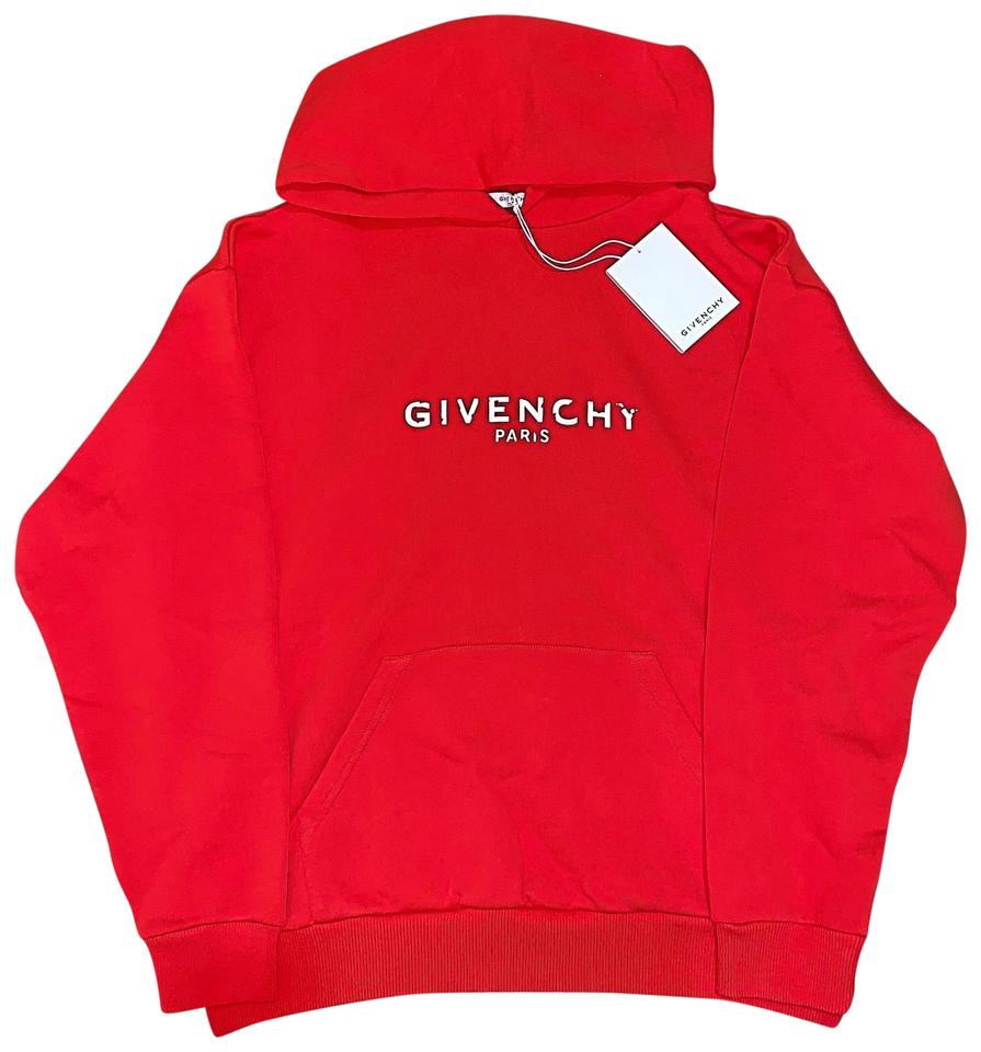 givenchy paris destroyed hoodie red