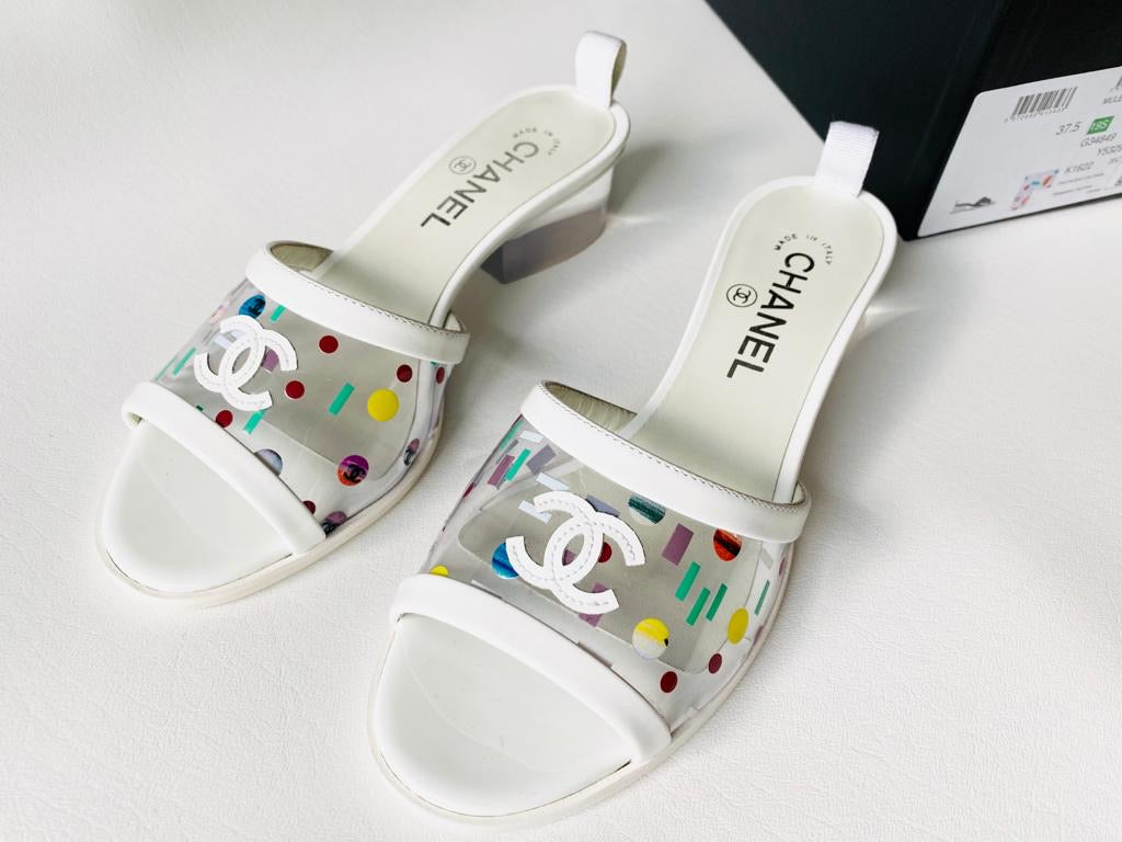 chanel slides transparent