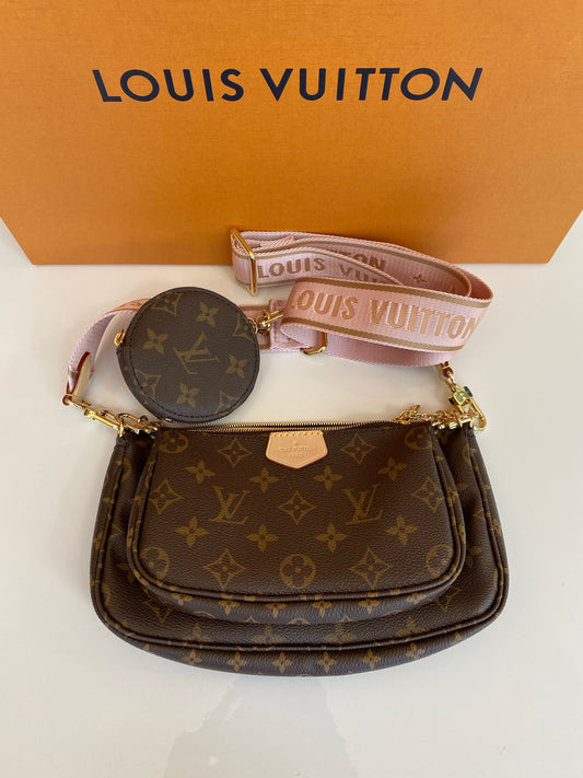 Louis Vuitton Abyss Blue Monogram Coated Canvas and Calfskin Discovery Bumbag Silver Hardware (Very Good), Womens Handbag