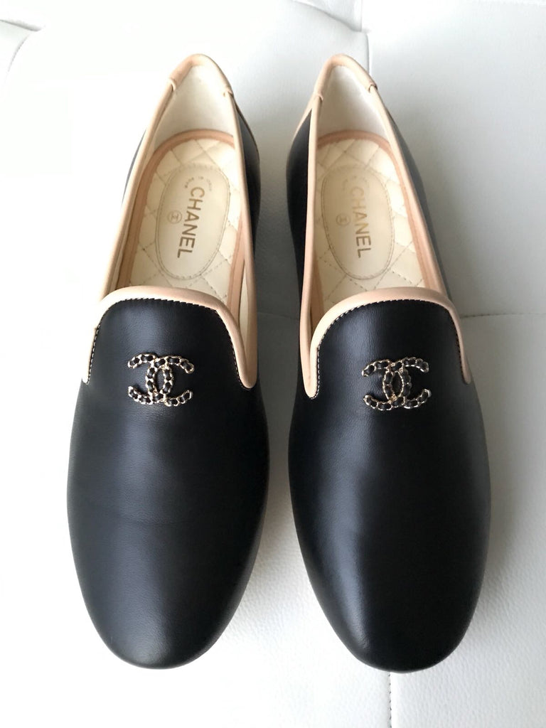 black smoking flats